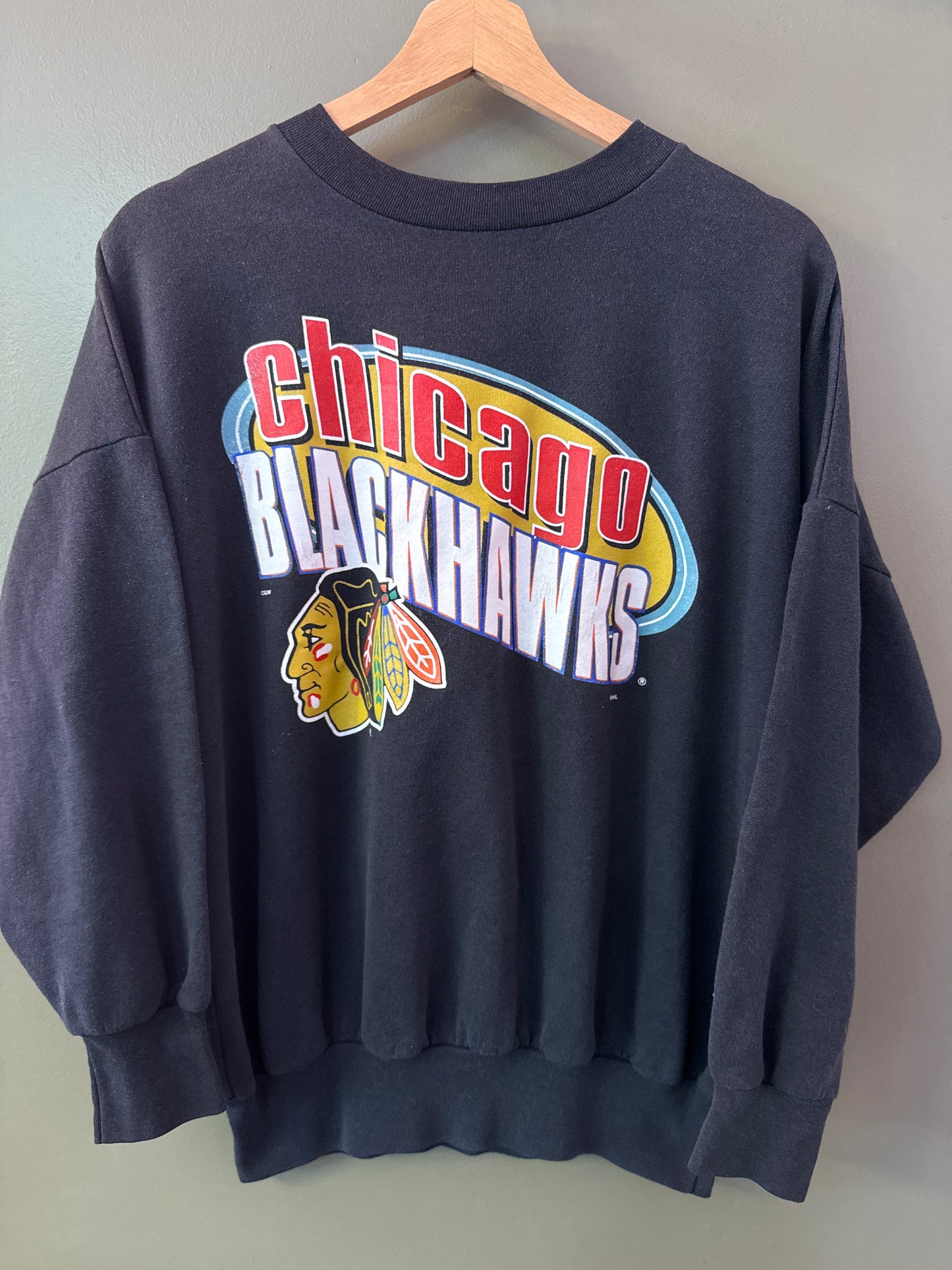 Vintage 1990’s Chicago black hawks crewneck sweatshirt medium