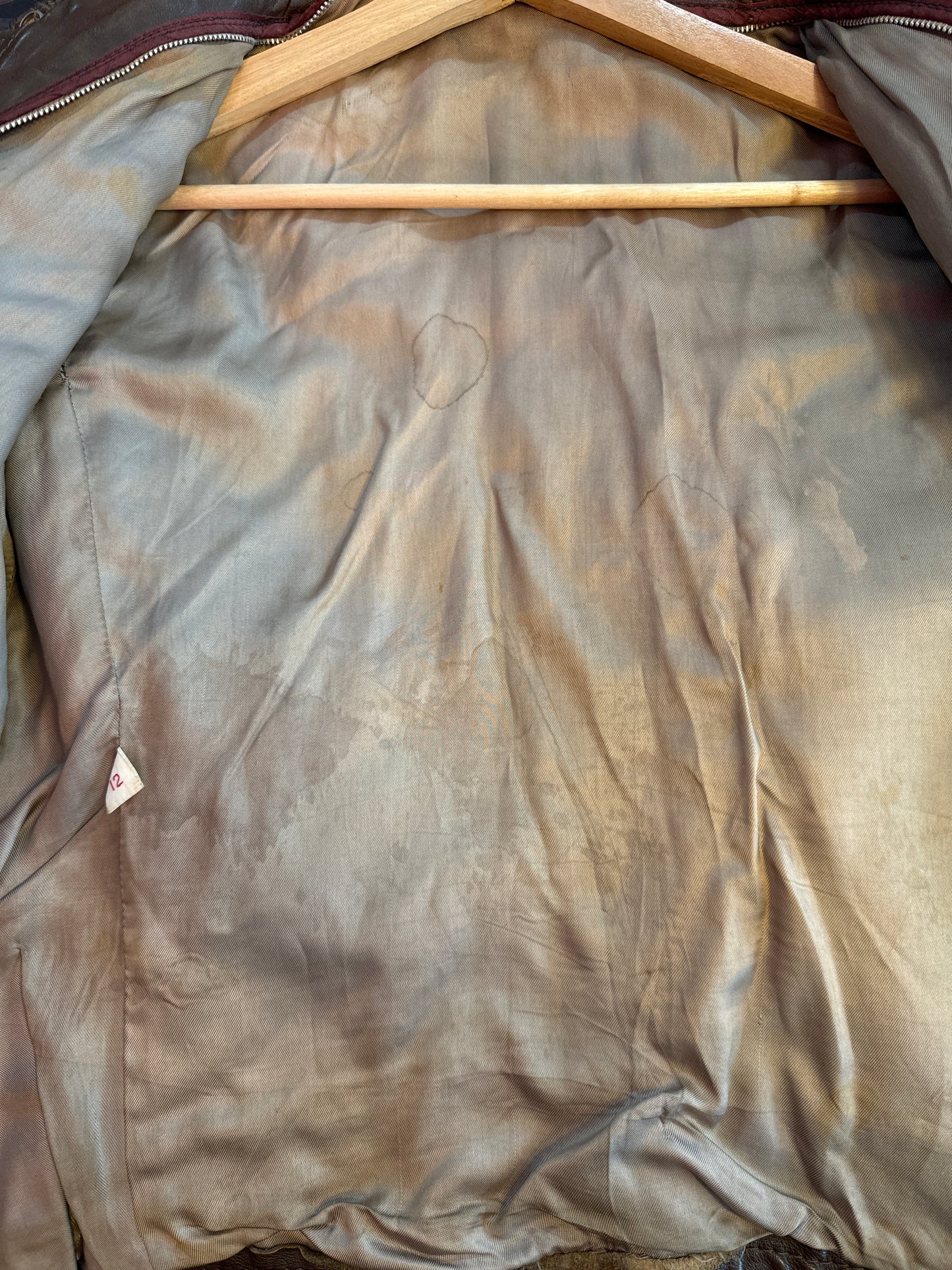 Vintage 1970’s women’s leather cafe racer jacket brown medium