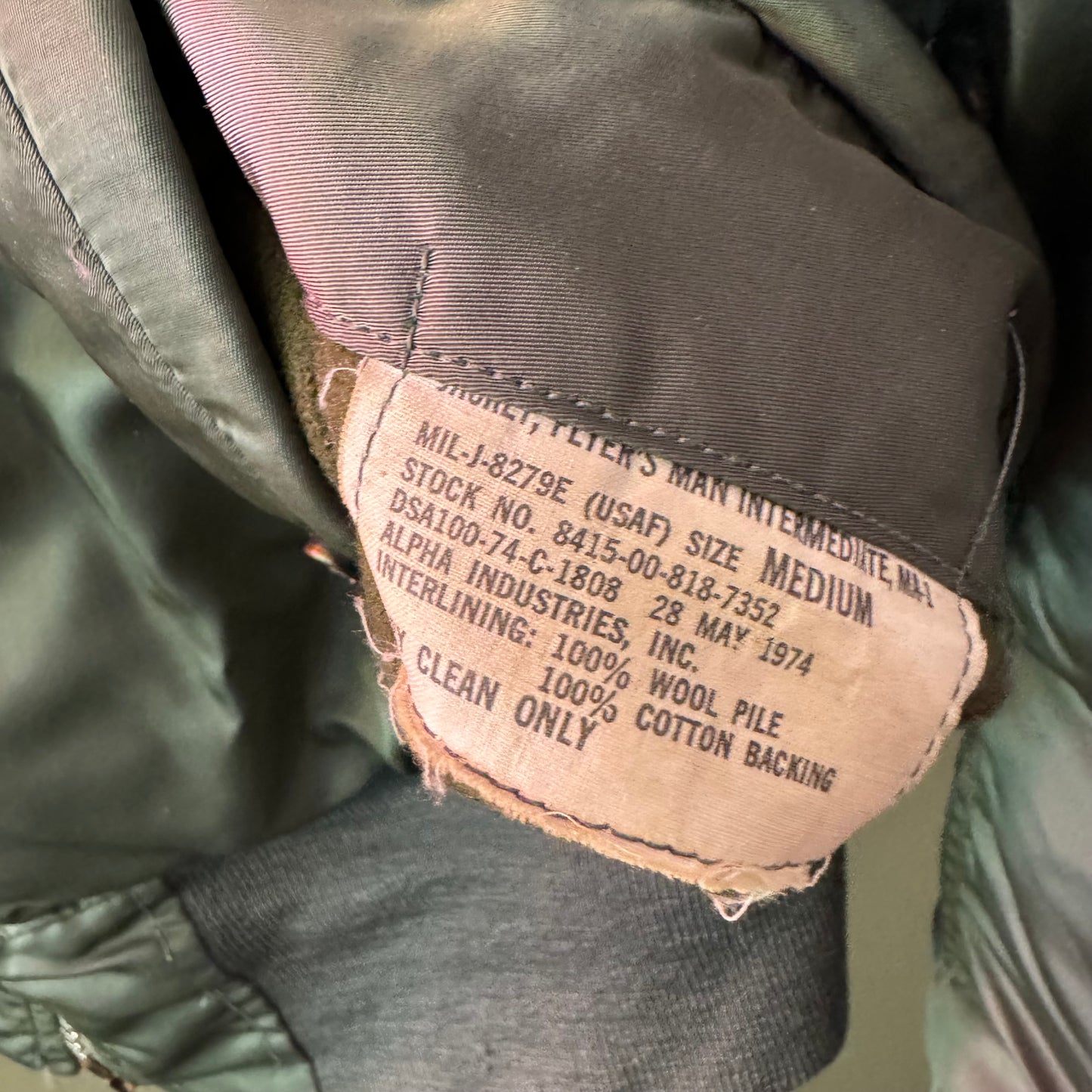 1970s reversible U.S. military ma-1 flight jacket size medium