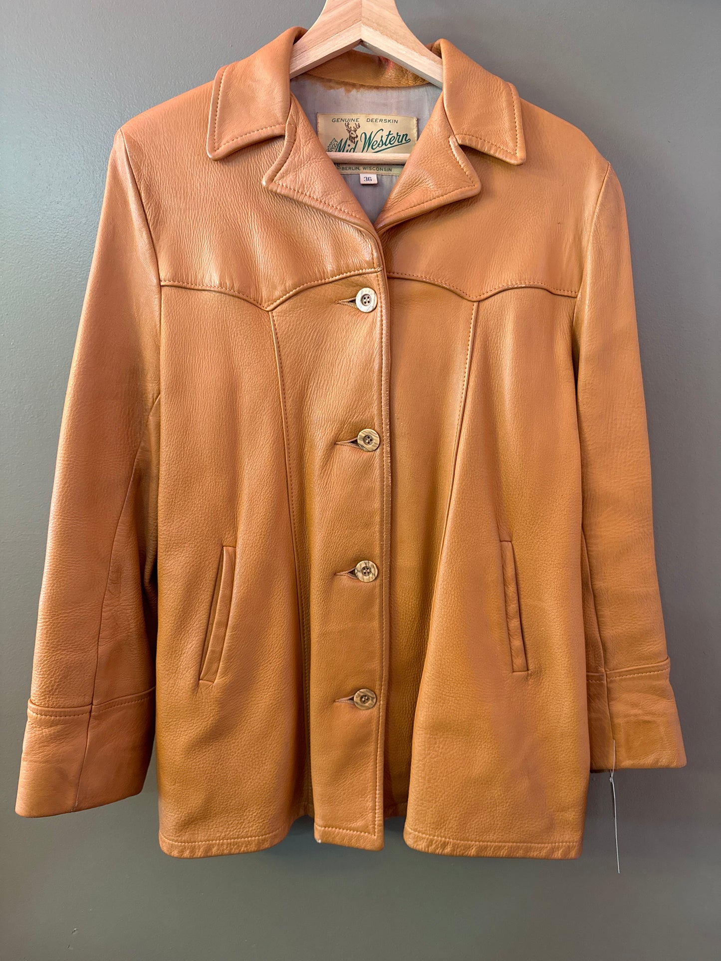 Vintage 1960’s women’s deerskin leather jacket size 36 medium