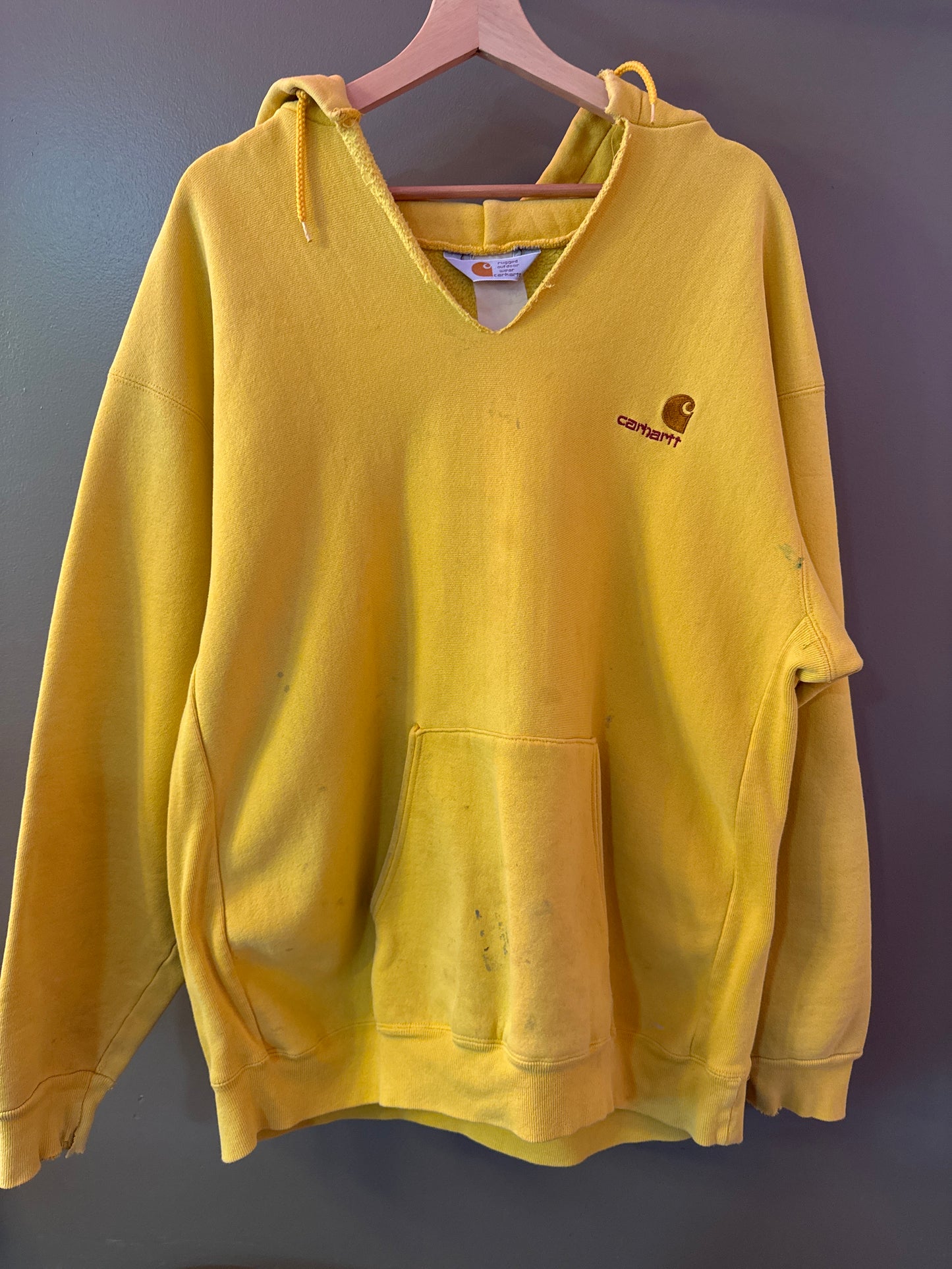 Vintage 1990’s Carhartt hoodie sweatshirt size xl yellow