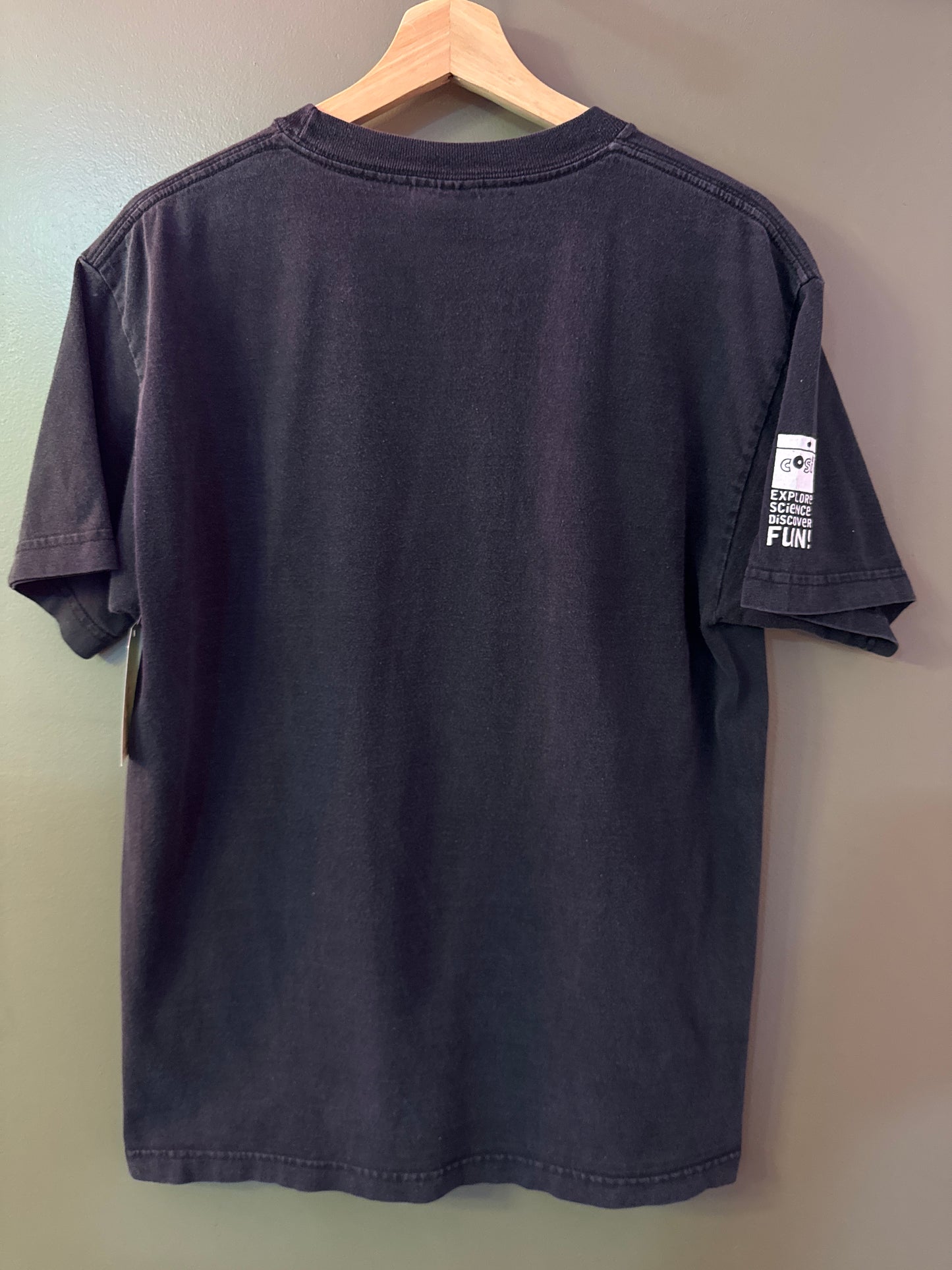 Vintage 1990s periodic table of the elements black faded T-shirt size medium