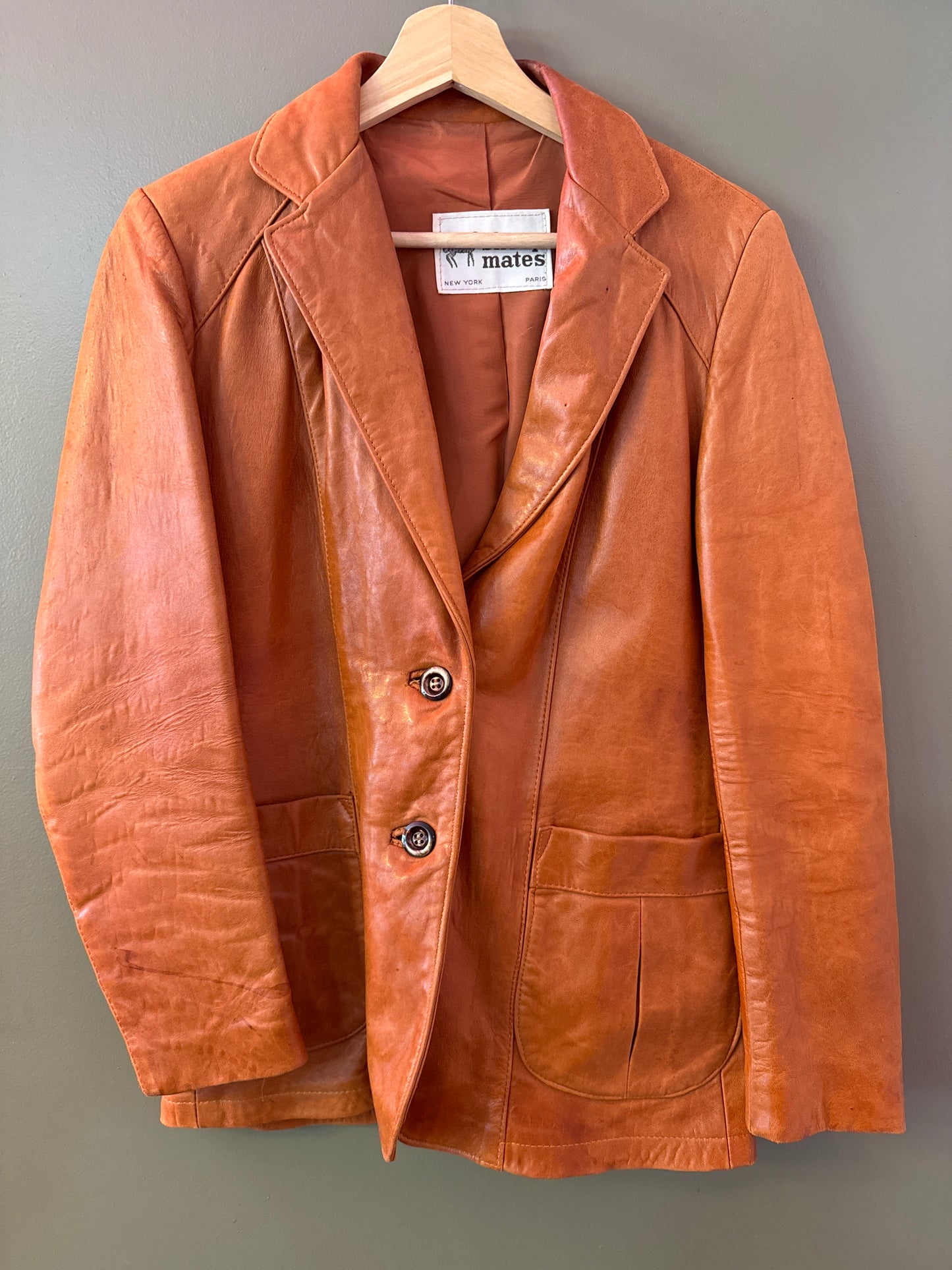Vintage 1970’s women’s sheep mates New York leather blazer style jacket