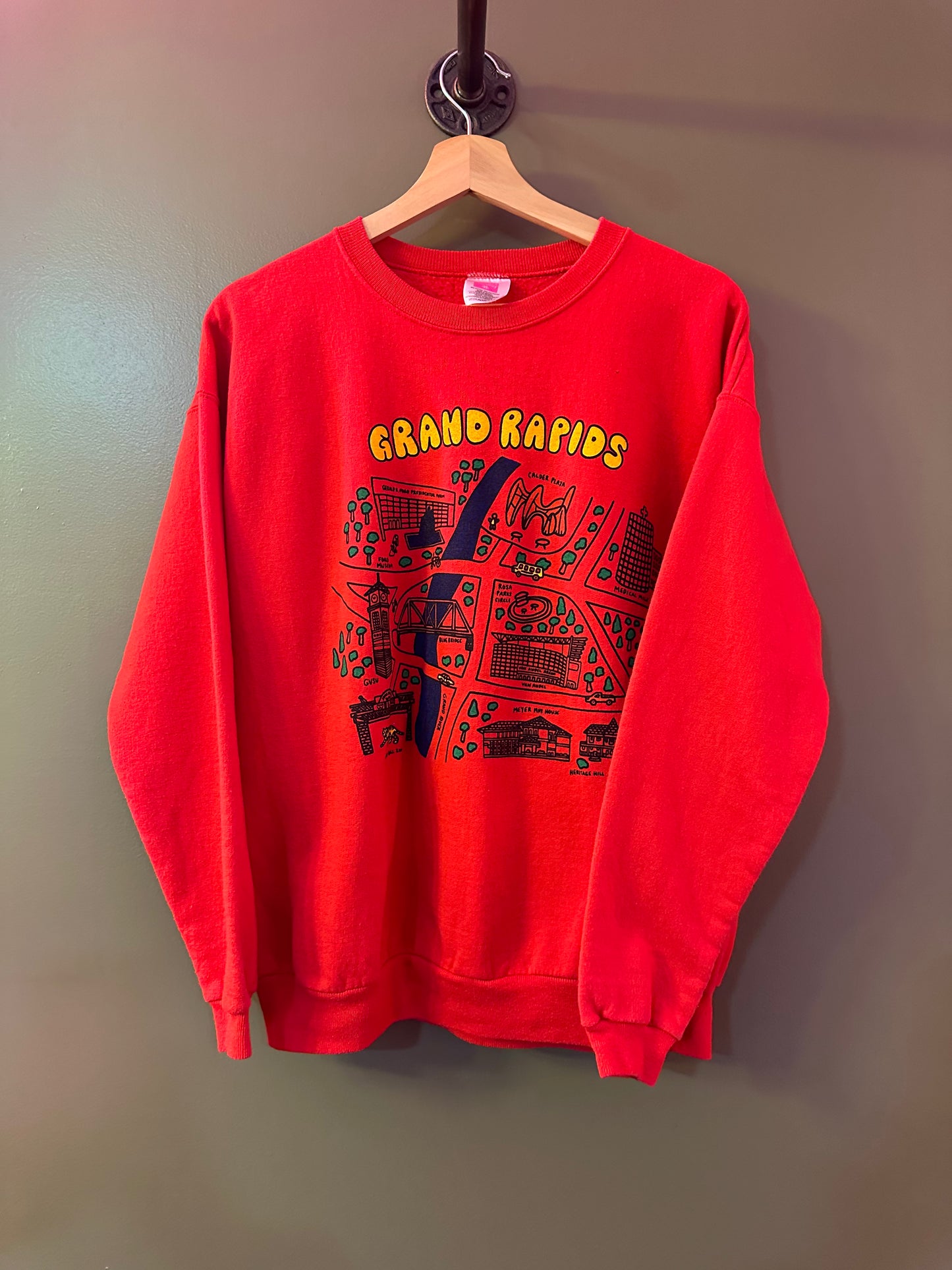 Betteraged Grand Rapids crewneck red size medium