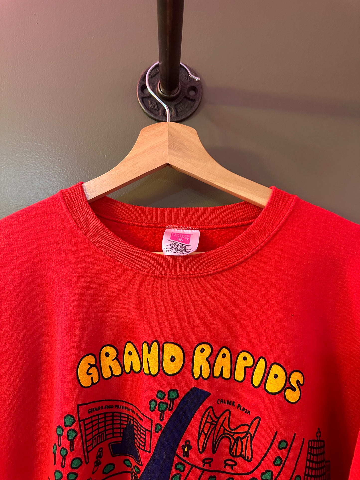 Betteraged Grand Rapids crewneck red size medium