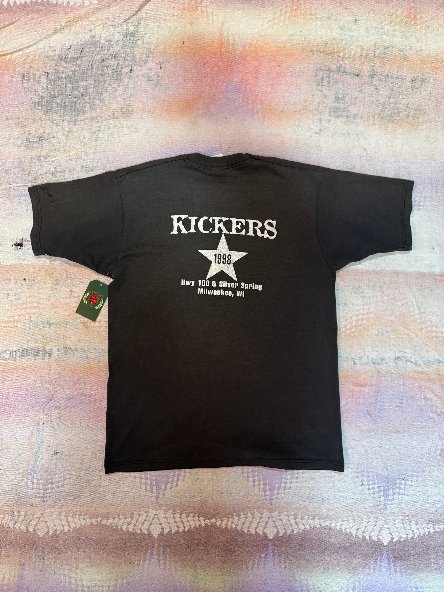 Vintage 1980s Black biker tee Large