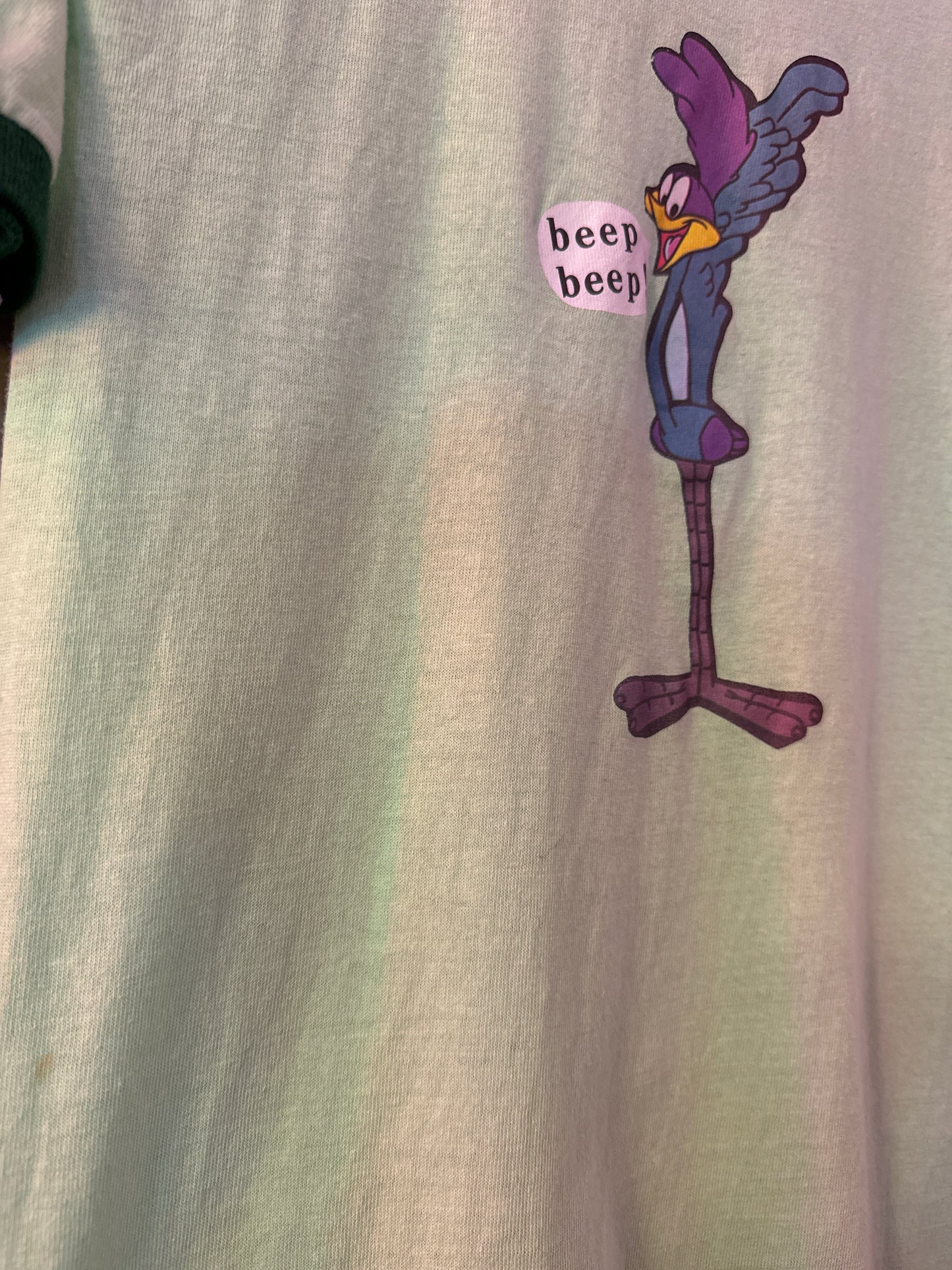 Vintage 1970’s road runner beep beep ringer t shirt green medium