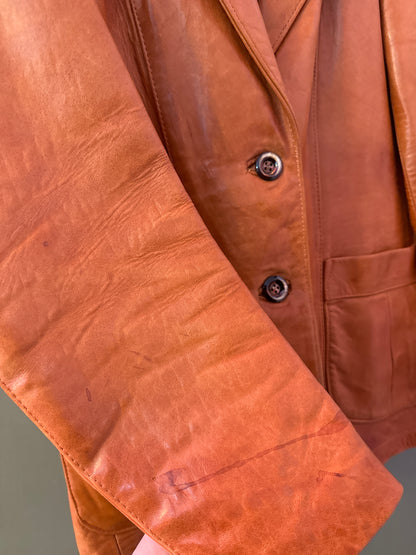 Vintage 1970’s women’s sheep mates New York leather blazer style jacket