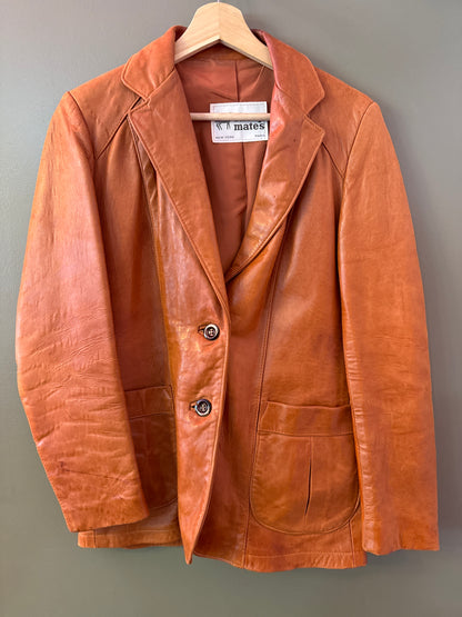 Vintage 1970’s women’s sheep mates New York leather blazer style jacket